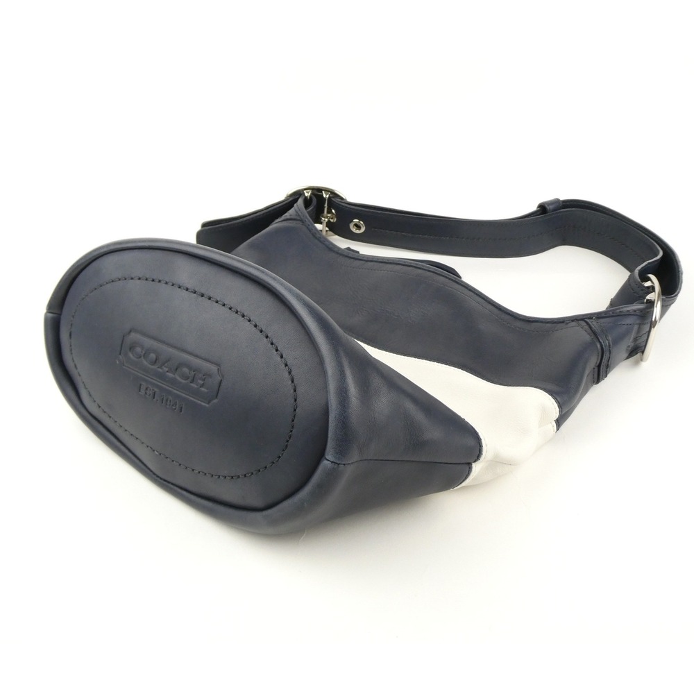 Coach Navy Chalk Leather Bucket Bag F13357 - Picture 3 of 16